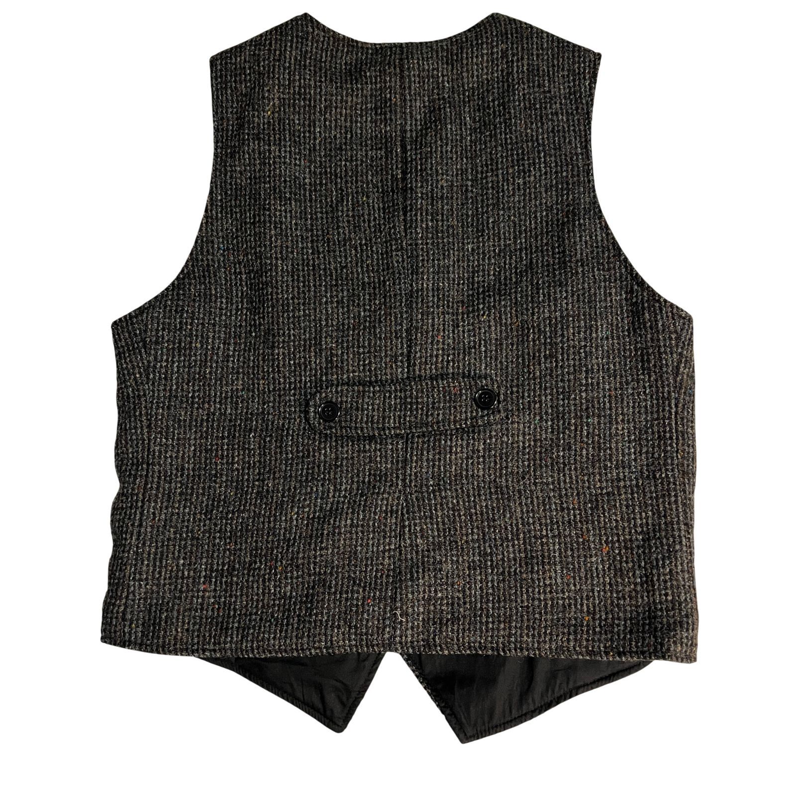 C407 Harris Tweed ハリスツイード ベスト ジレ チョッキ ブラック