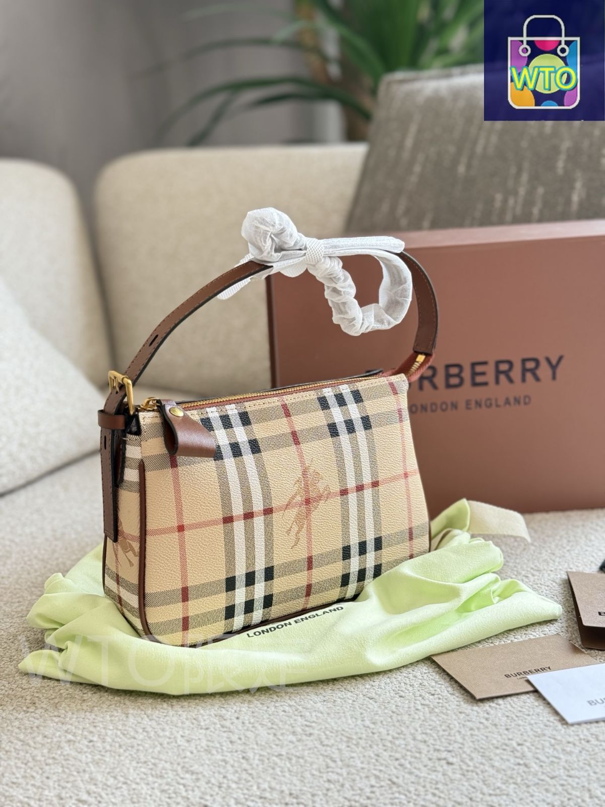 百貨店バーバリー購入新品未使用❣️大判、リバーシブルにいかがでしょう^ - ^ 今日特価】Burberry Mahjong Bag・バーバリー マージャン バッグ