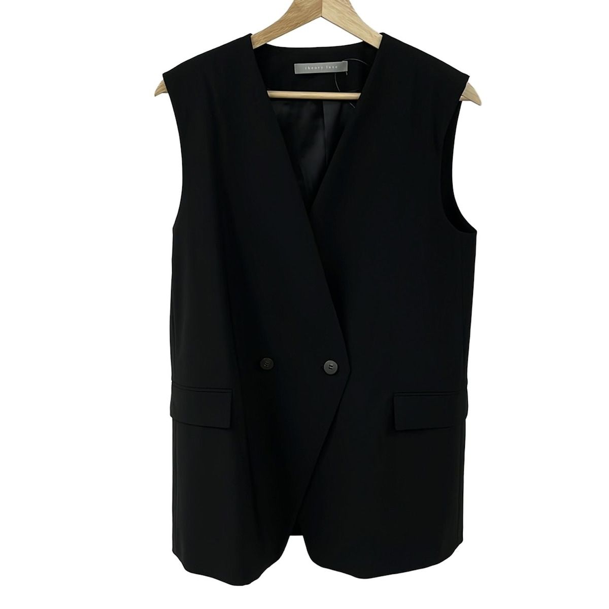 セオリーリュクス theory luxe サイズ38 M - セオリーリュクス theory luxe サイズ38 M - ダークネイビー 美品　セオリーリュクス　ノーカラージャケット　ストレッチ 38 ネイビー