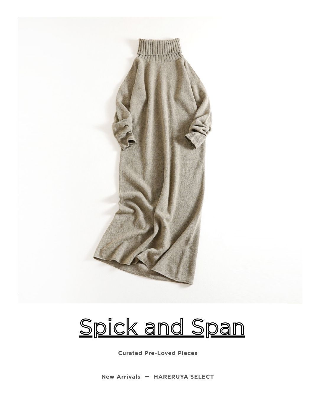 801 t*Spick and Span スピックアンドスパン カシミヤウール タートルワンピース サイズ グレー