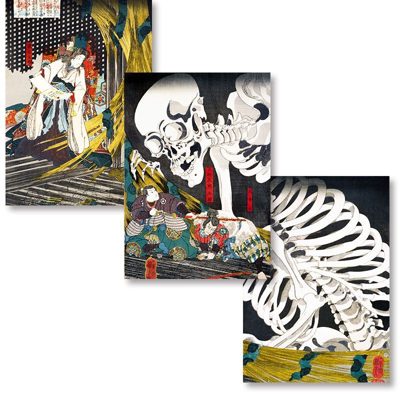A3サイズ 歌川国芳 ポスター 相馬の古内裏 3連セット 浮世絵 日本画