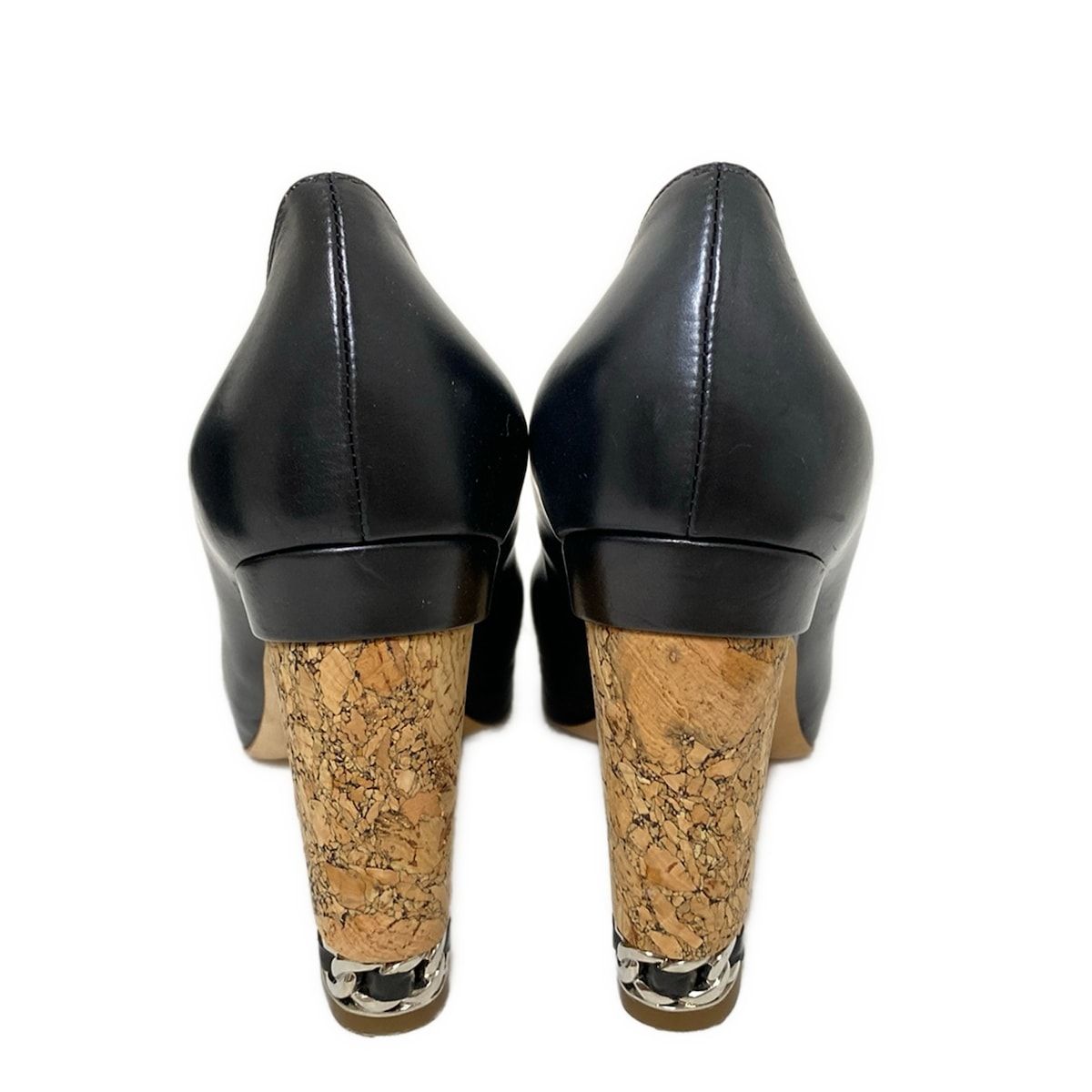 シャネル CHANEL 靴 パンプス 36 1/2 C レザー 黒 レディース 中古 