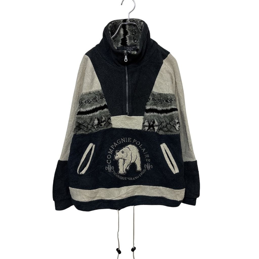 POLAIRE 企業ロゴ アニマル刺繡 アノラックボアフリースジャケット S 3567