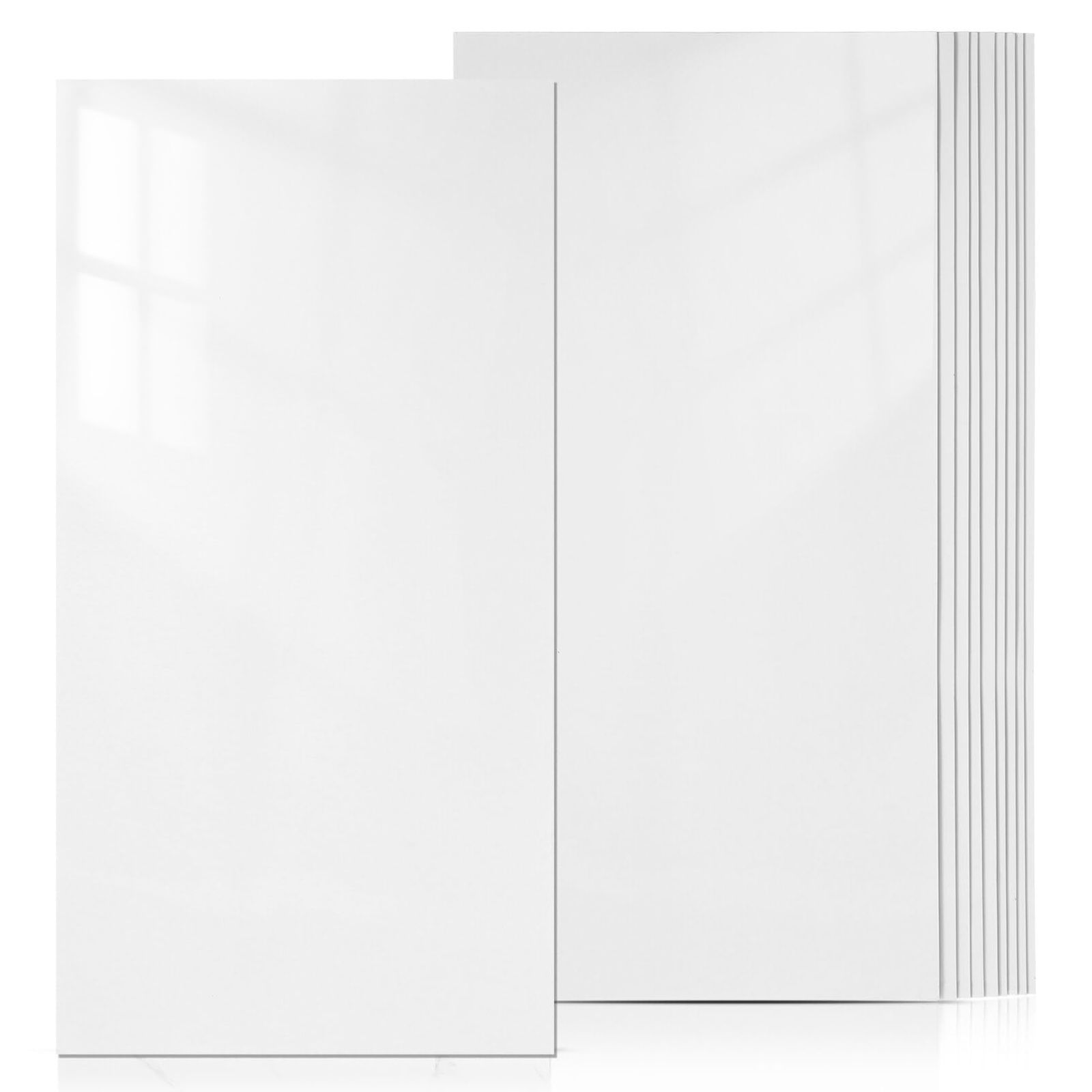 Luxshiny 剥がせる防水タイルシート 60×30cm 10枚組 キッチン/浴室用 耐水防汚 リフォームDIY 壁面リノベーション簡単貼り付け (ホワイト色)