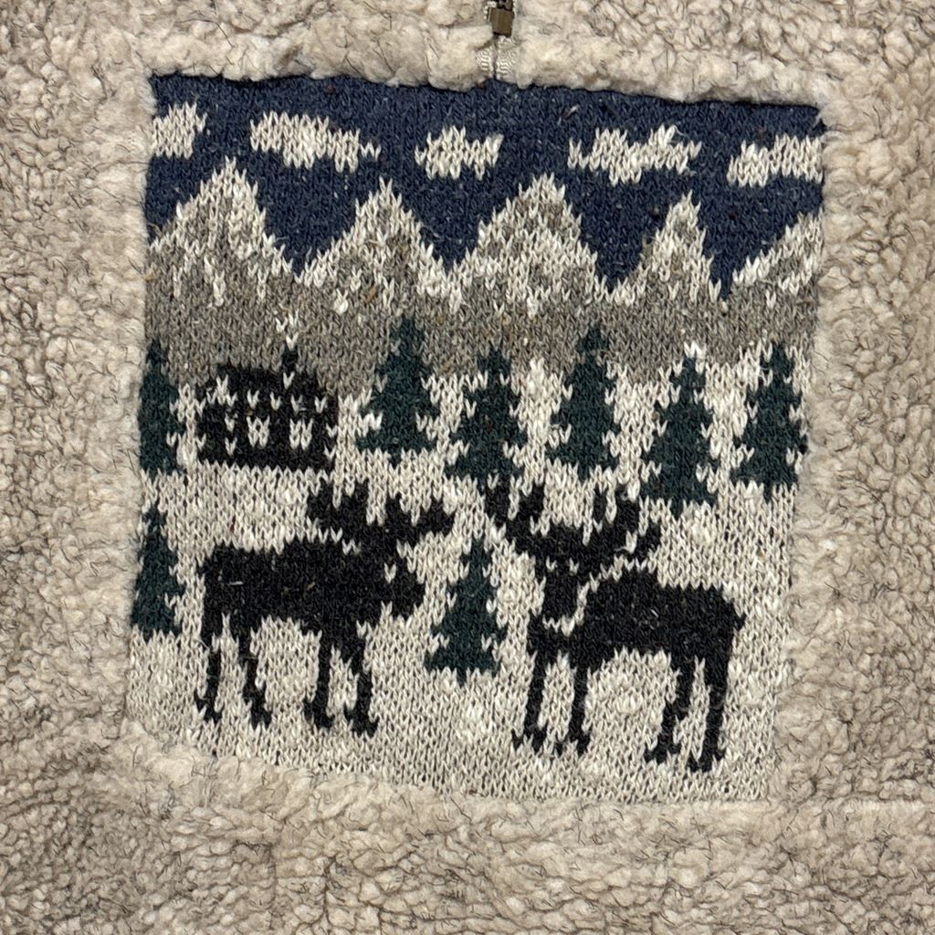 ALPS】 USA製 ノルディック柄 アノラック ボアフリースジャケット S