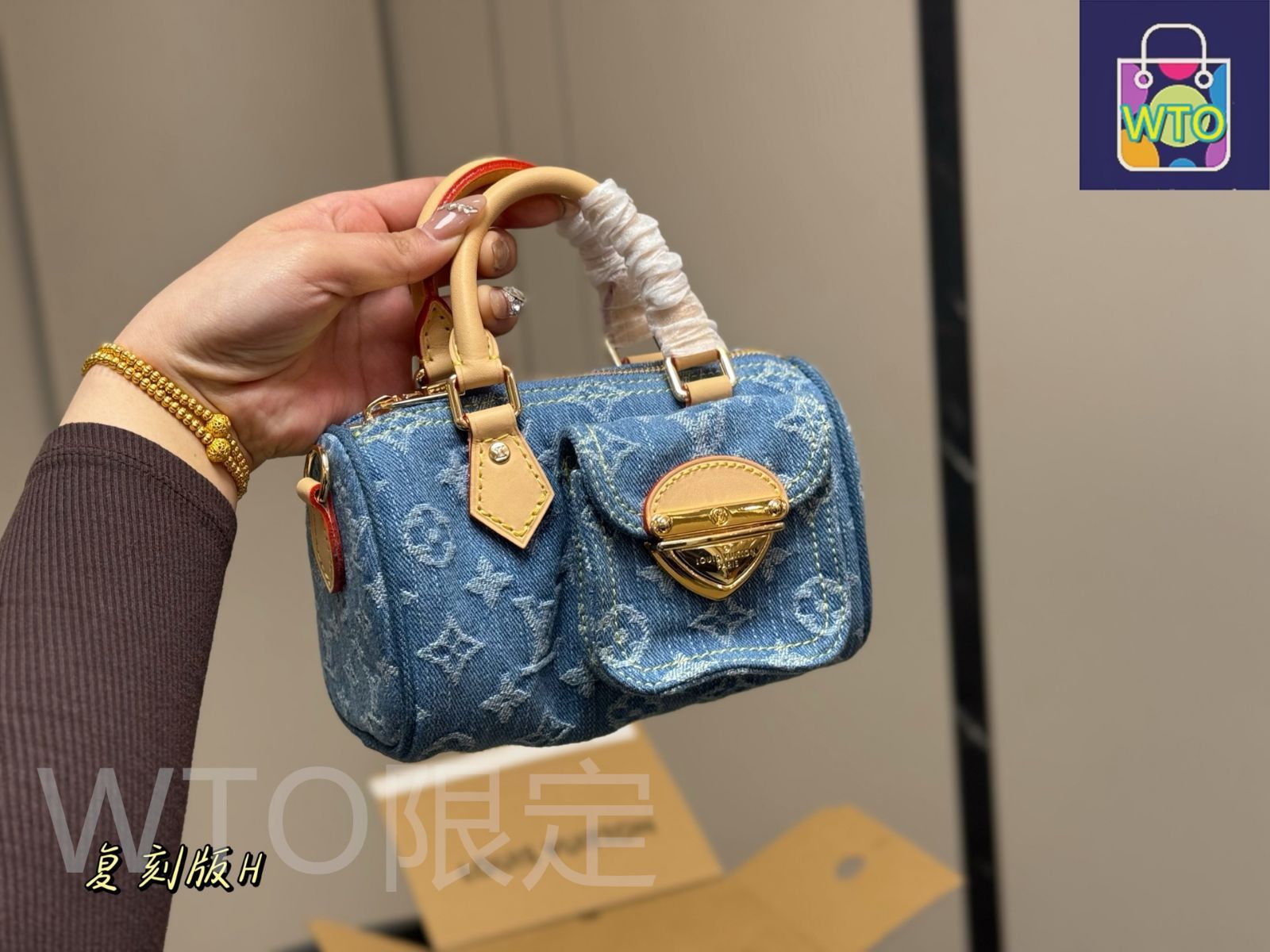 今日特価】Louis Vuitton Nano Speedy Denim ルイ ヴィトン デニム