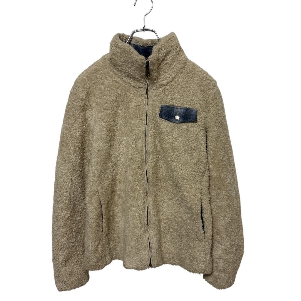 パターン切り替え チェック ボアフリースジャケット S-3570