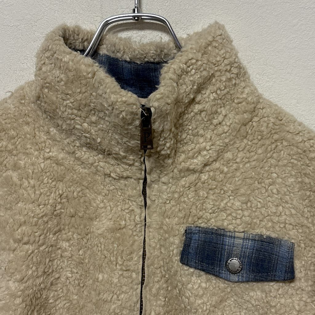 パターン切り替え チェック ボアフリースジャケット S-3570