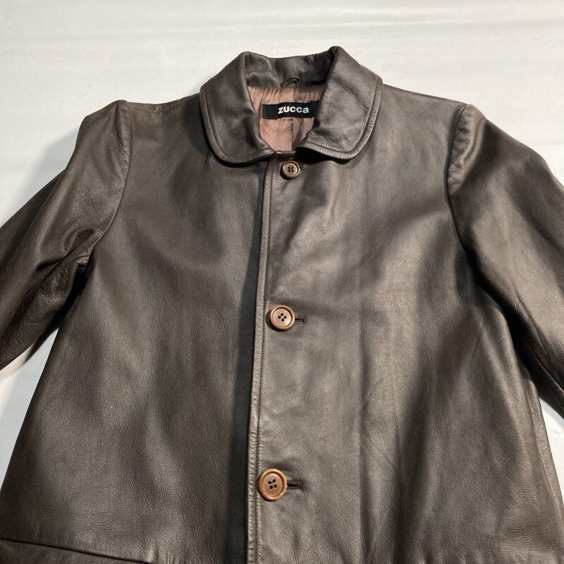 ZUCCa☆ラグジュアリー優雅☆オール牛革レザーコート ロングジャケット