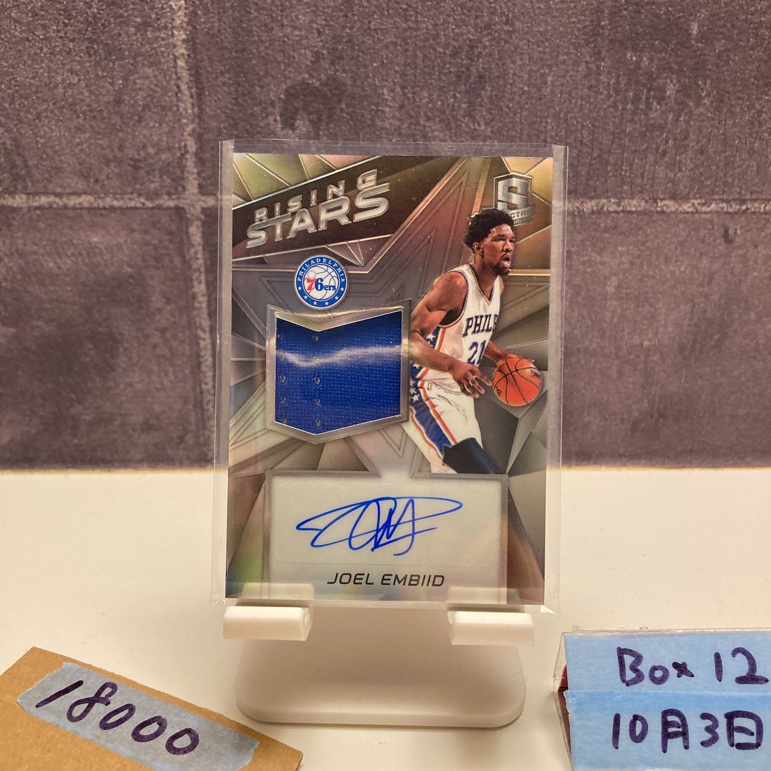 2016 17 Panini Joel Embiid 189 199 直筆サインカード Philadelphia 76 ers Rising Stars ジャージ カード