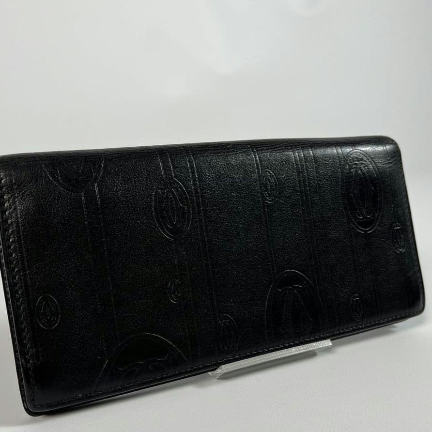 Cartier　長財布 パッピーバースデー レザー 黒 カード入れ 小銭入れ Cartier アウトレット 長財布 パッピーバースデー レザー 黒 カード