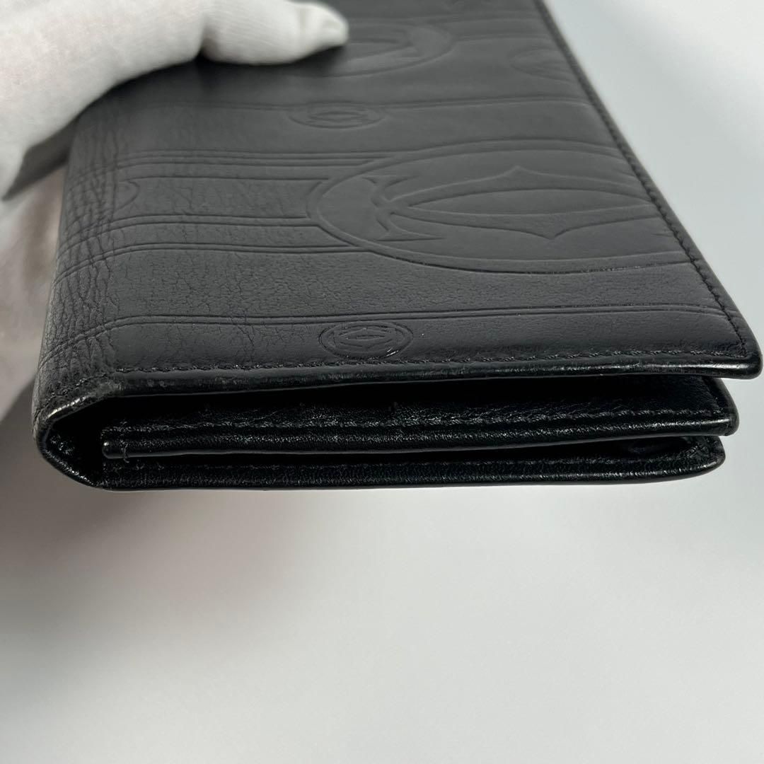 Cartier 長財布 パッピーバースデー レザー 黒 カード入れ 小銭入れ