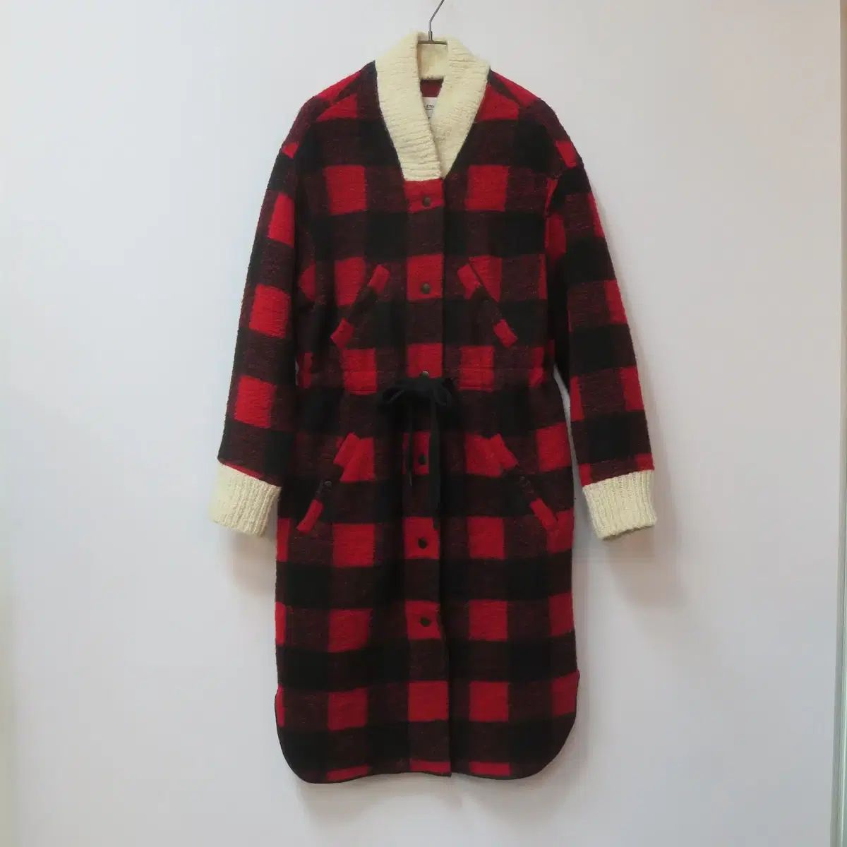 イザベルマラン エトワール コメント グリッツ チェック ウール コート