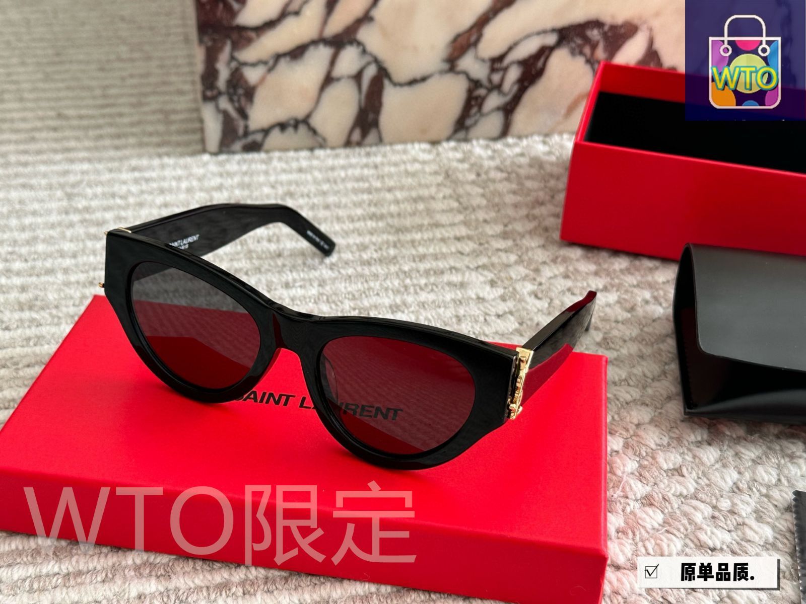 今日 YSL キャットアイ サングラス レゴロゴ付き-WTO輸入2