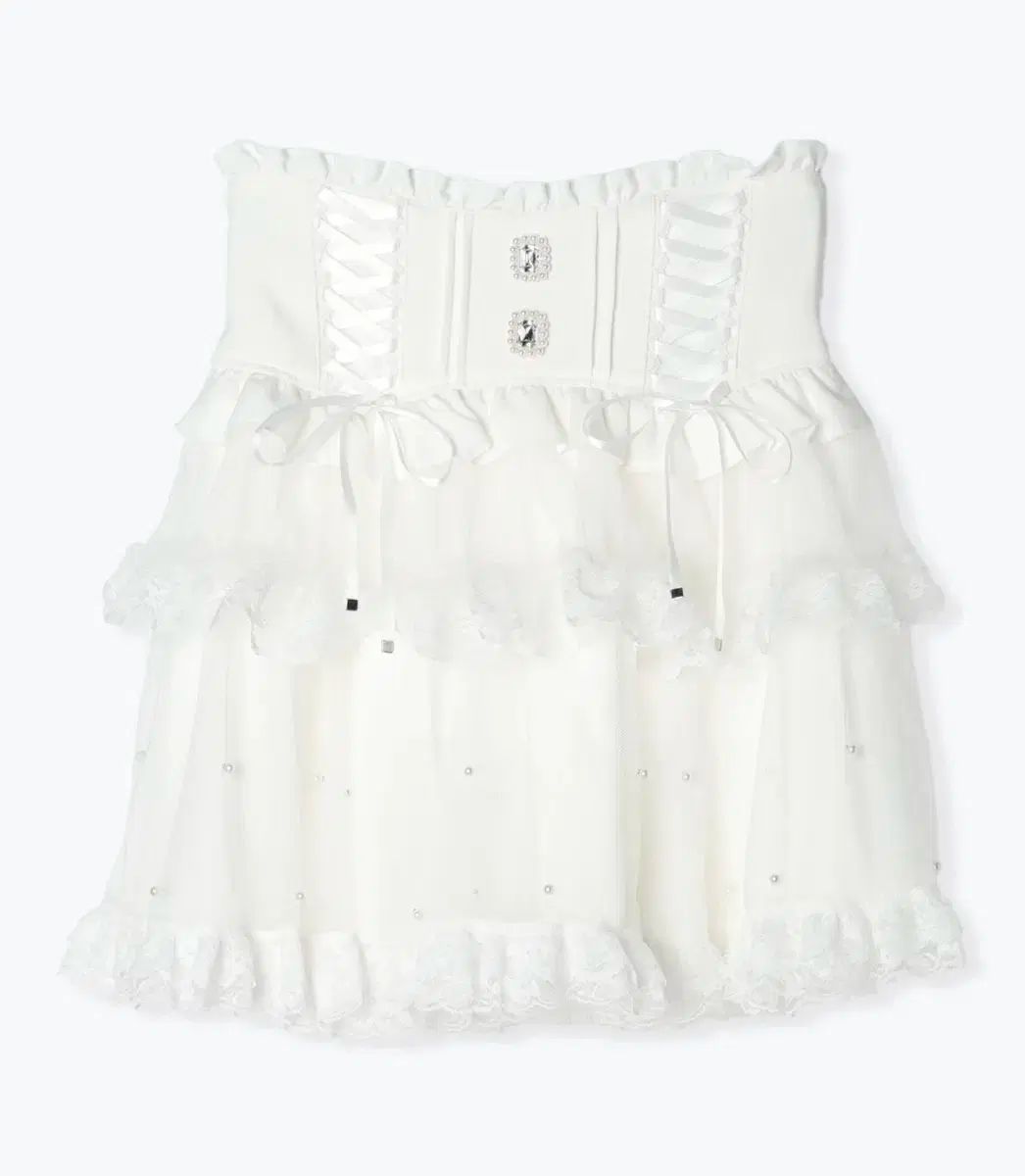 量産型 NOEMIE リーバッグ リボン パール チュール ティアード スカート スカジャン