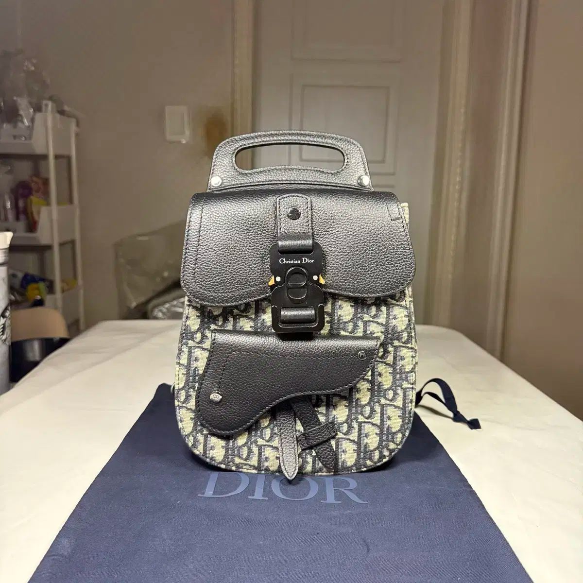 23 SS ディオール オブリーク ジャカード グレインドア カーフスキン ライト ギャロップ スリングバック