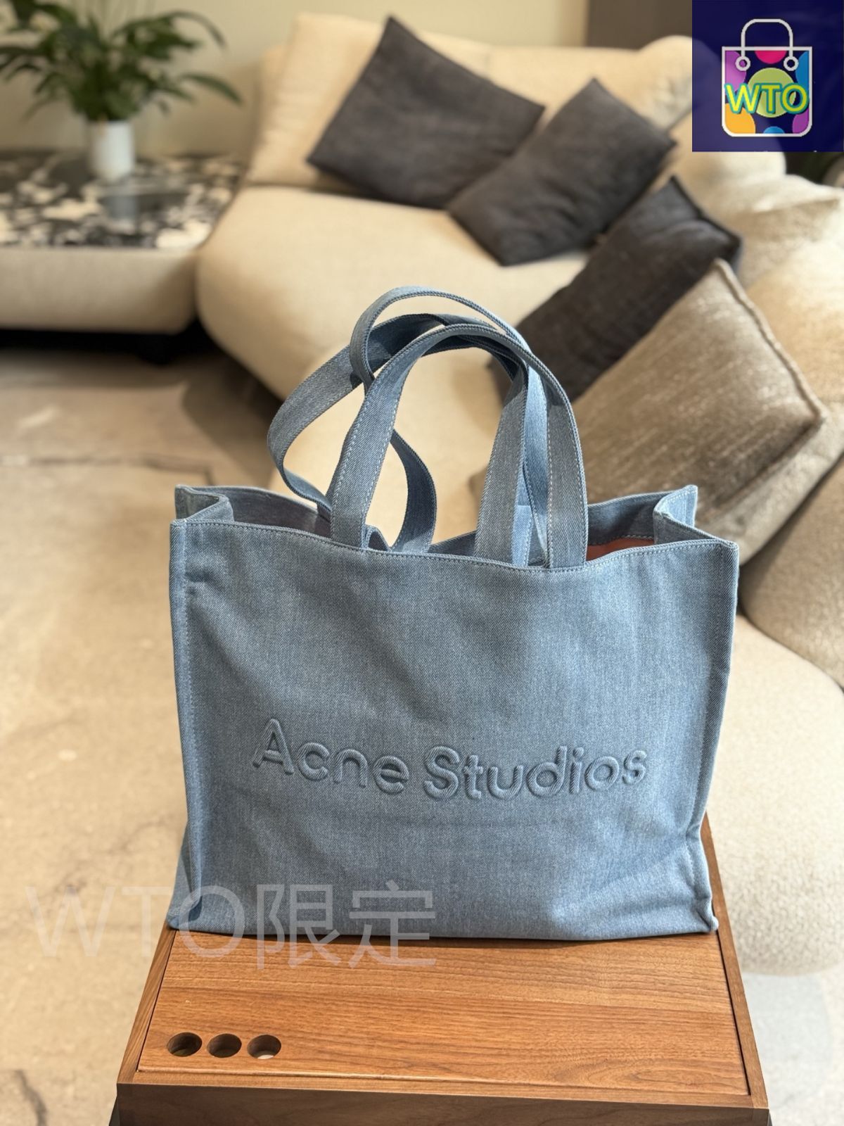 今日特価】Acne Denim Tote Bag アクネ デニム トートバッグ-WTO輸入1