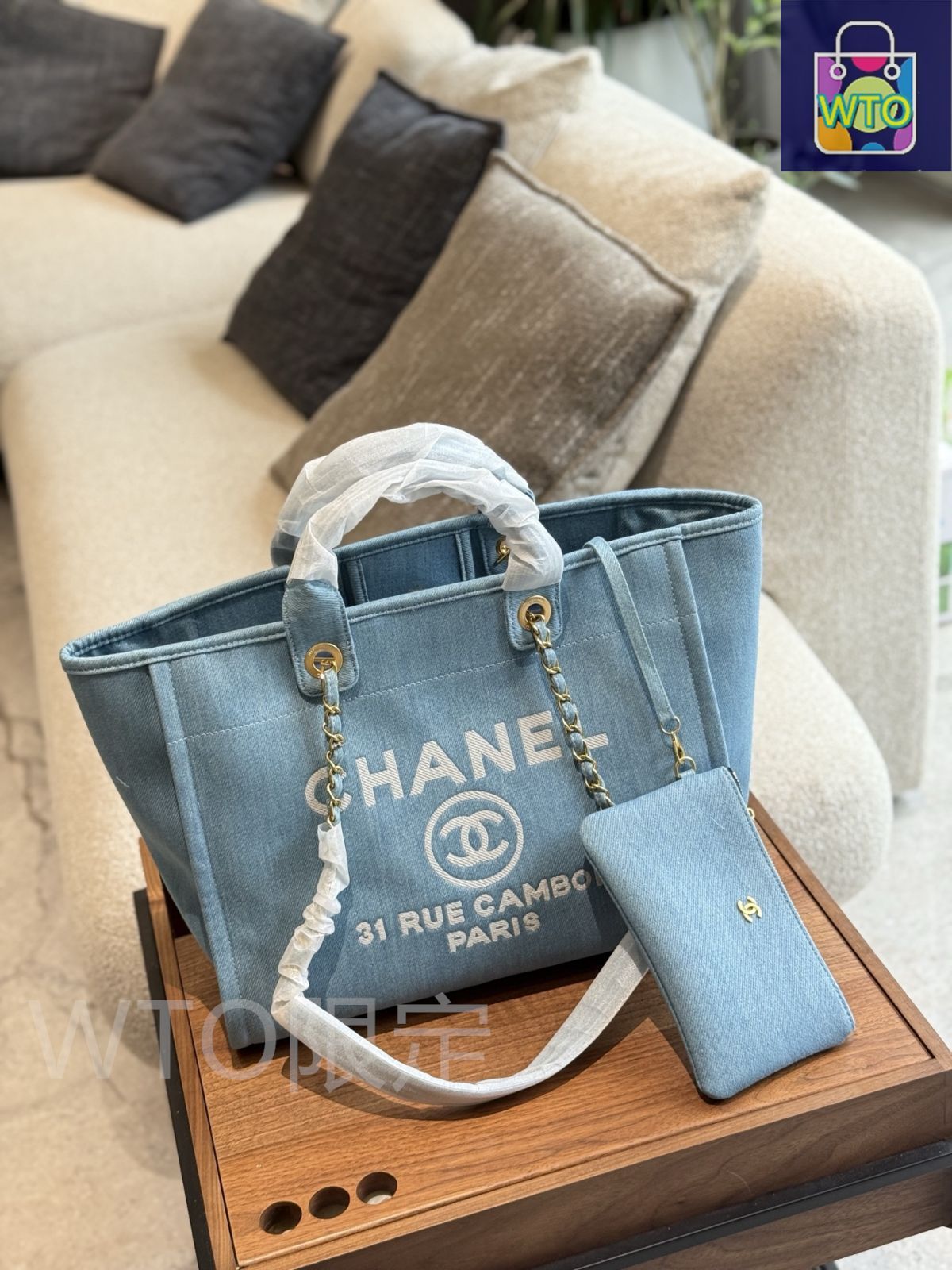 今日 Chanel 2025 Denim Beach Bag シャネル デニム ビーチバッグ-WTO輸入2