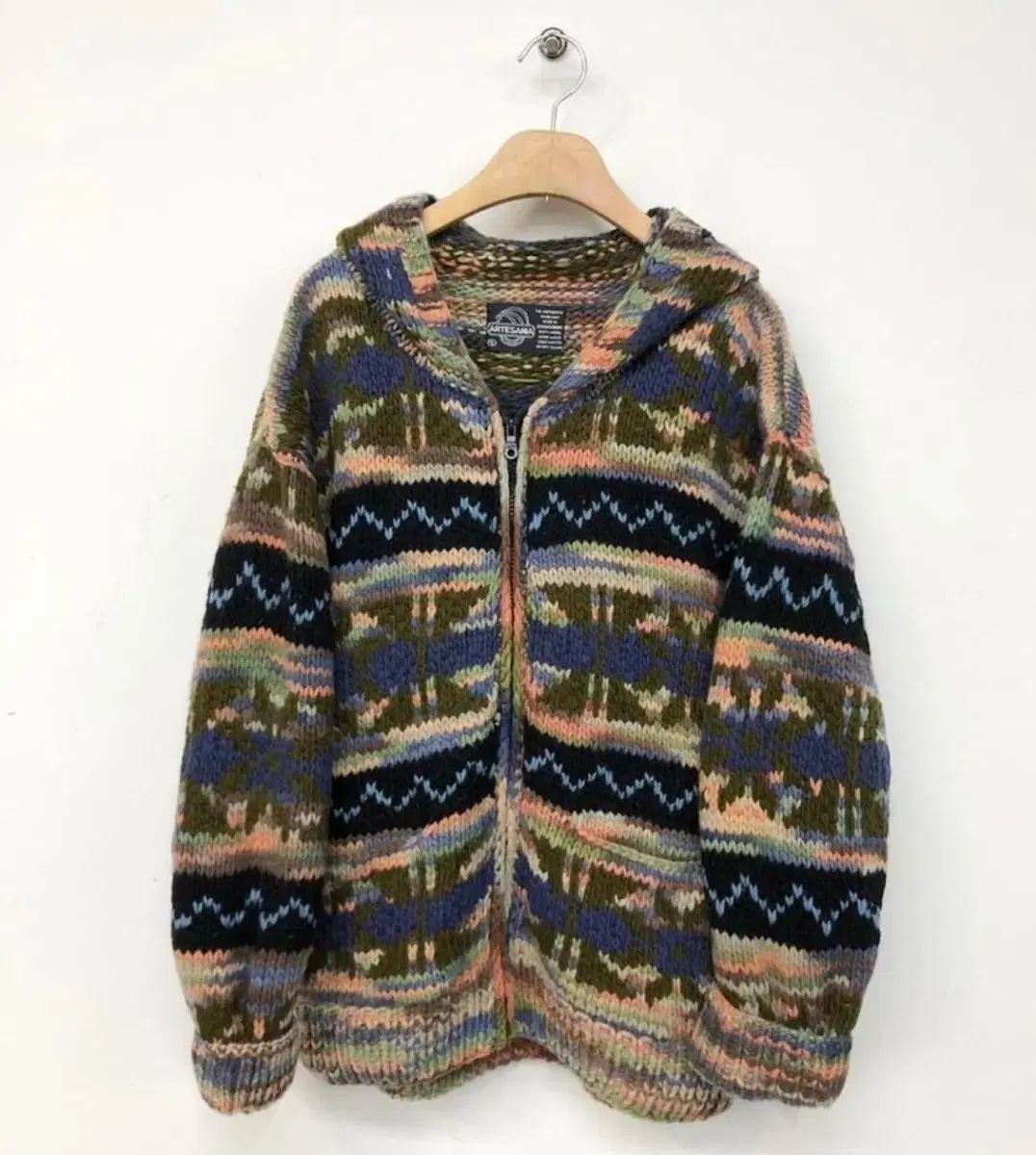 Artesania ヴィンテージ ヒッピー ニット ジップアップ