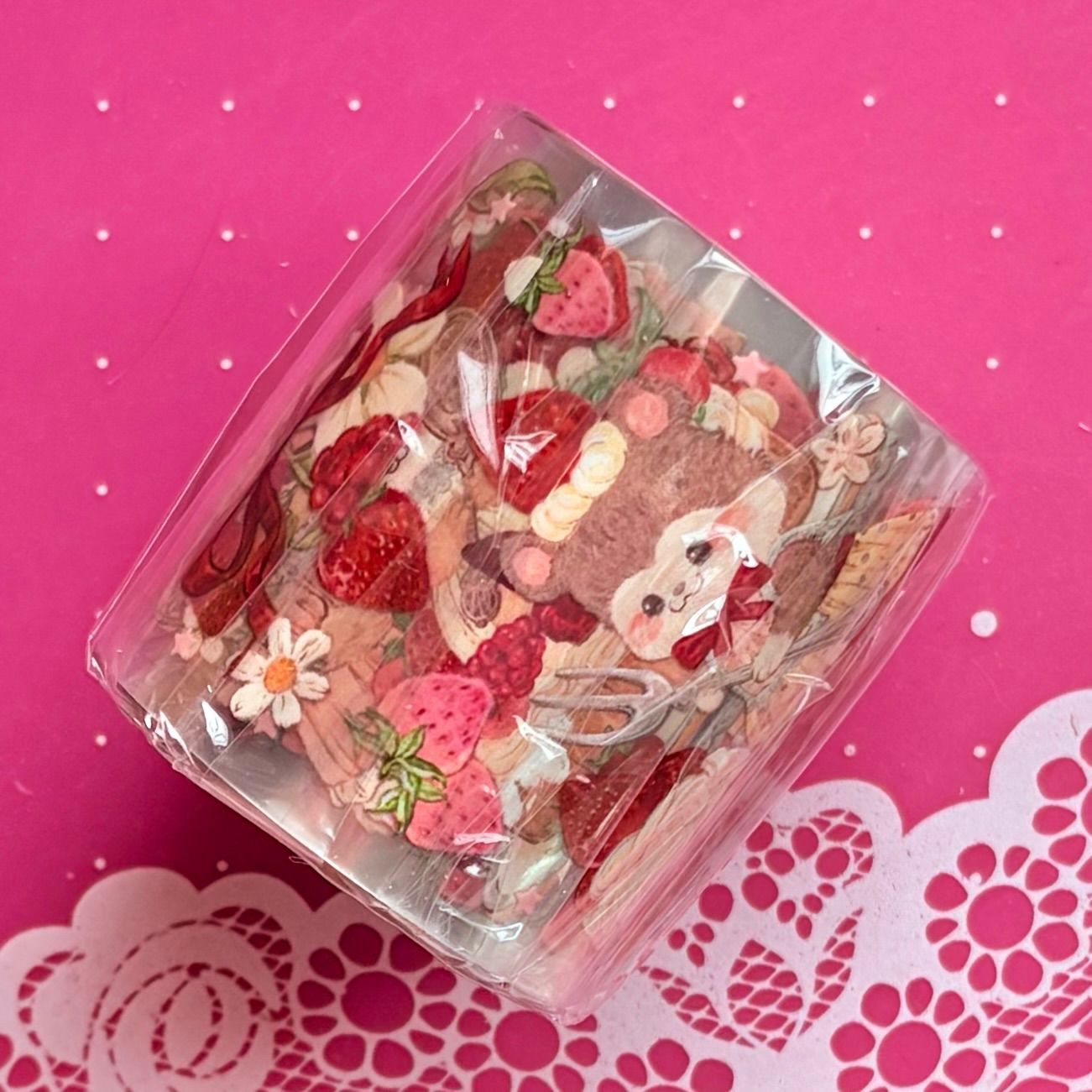 PET 4.8cm×5m 草莓森林的甜蜜梦境 海外マスキングテープ 海外マステ