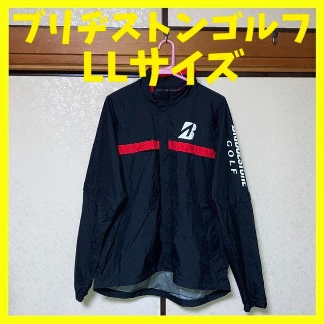 ブリヂストンゴルフ ナイロンジャケット レインウェア 黒 赤 メンズ LLサイズ ブリヂストンゴルフ ナイロンジャケット レインウェア 黒 赤 メンズ LL