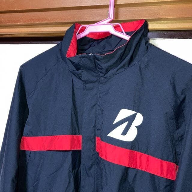 ブリヂストンゴルフ ナイロンジャケット レインウェア 黒 赤 メンズ LL