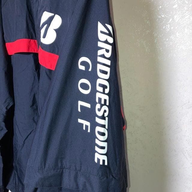 ブリヂストンゴルフ ナイロンジャケット レインウェア 黒 赤 メンズ LL
