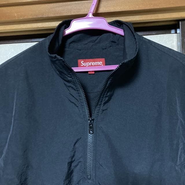 シュプリーム アノラック ハーフジップ 黒 ブラック メンズ Sサイズ