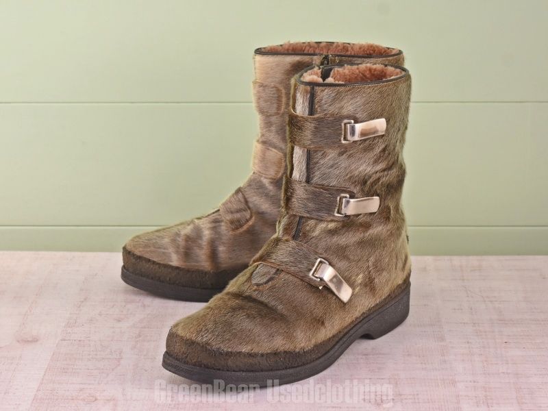 E 097 ビンテージ エスキモーブーツ アザラシ毛 メンズ 27 cmくらい