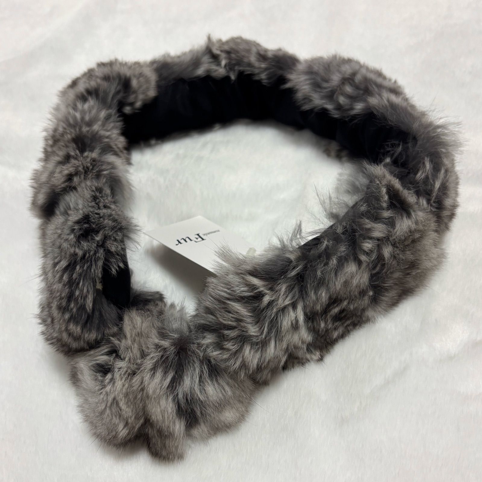 新品】チンチラファーマフラー ボンボン付き ナチュラル リアルファー