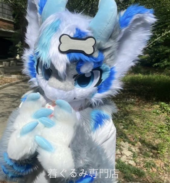 ファースーツ kig マスク 着ぐるみセット グリーン ケモノ ファー