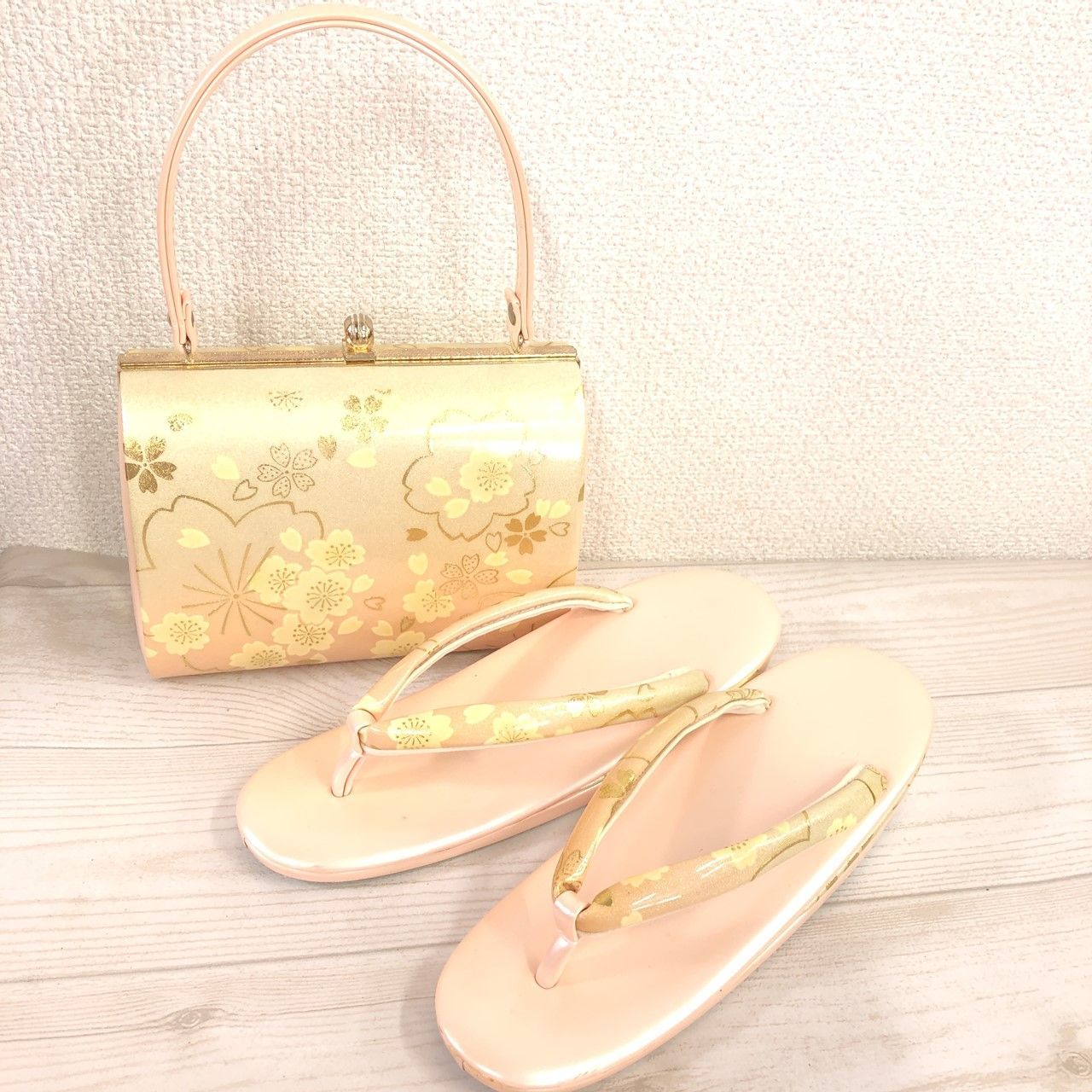 良品・匿名配送OK】草履 バッグ セット ／ Zori Sandals & Handbag Set