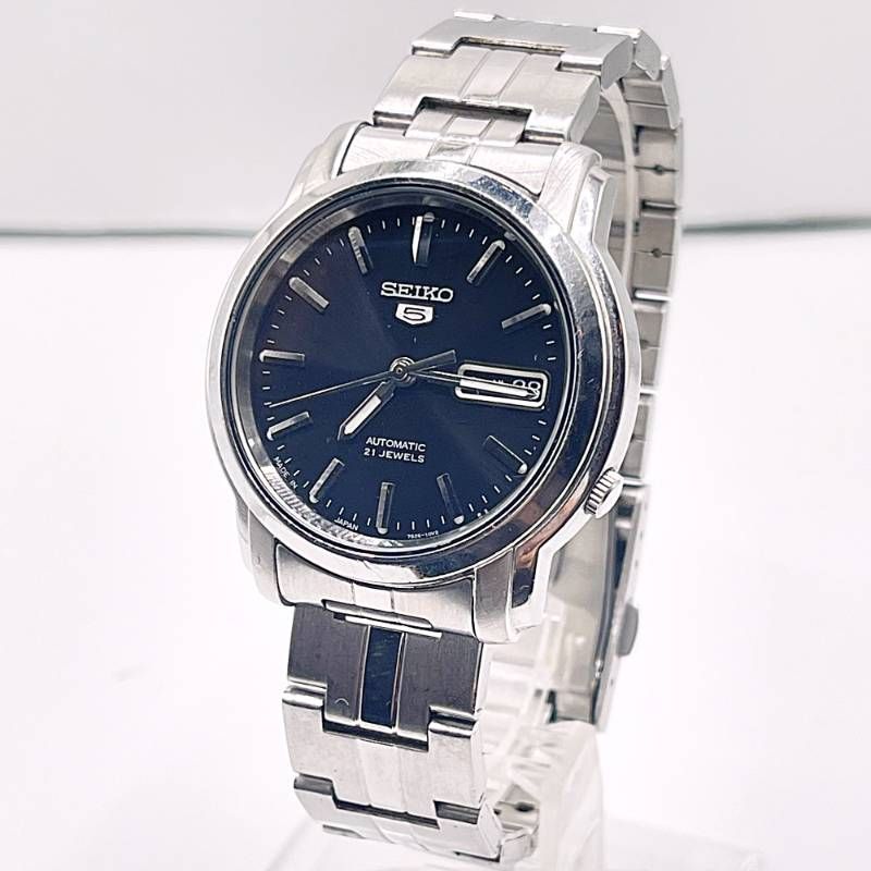稼働 SEIKO セイコー5 ファイブ メンズ腕時計 21石 デイデイト 裏スケ 7 S 26 03 0 OJ 11 3 w 2