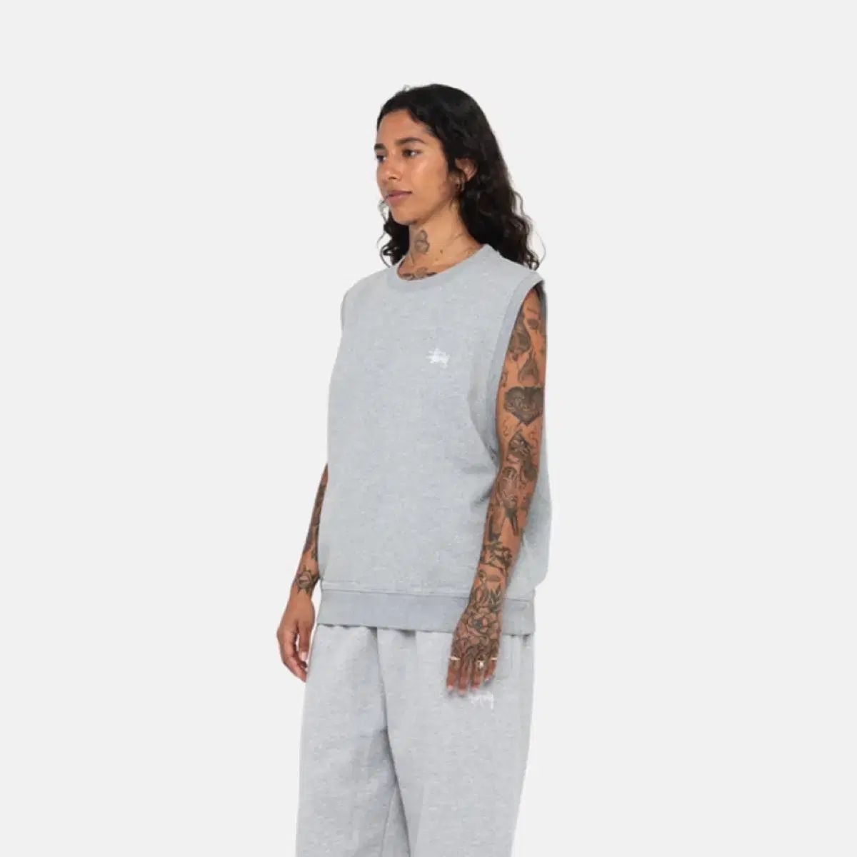 STUSSY ストック フリース ベスト グレー S 118524