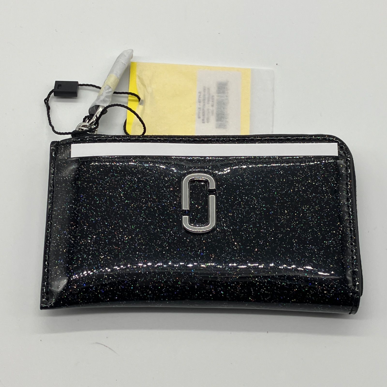  MARC JACOBS マークジェイコブス グリッター PVC ジップ カードケース ブラック コインケース 小銭入れ 小物