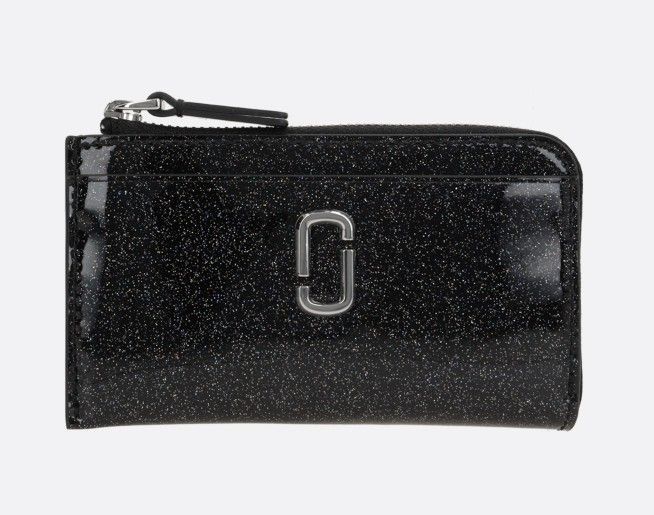 MARC JACOBS マークジェイコブス グリッター PVC ジップ カードケース ブラック