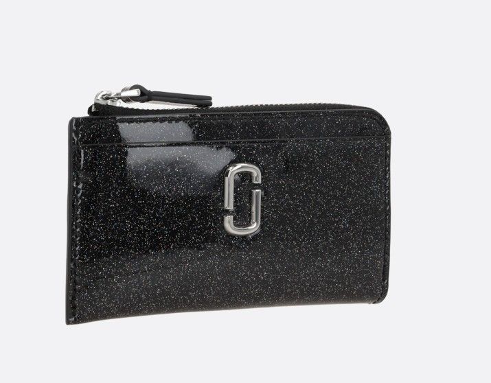 MARC JACOBS マークジェイコブス グリッター PVC ジップ カードケース ブラック