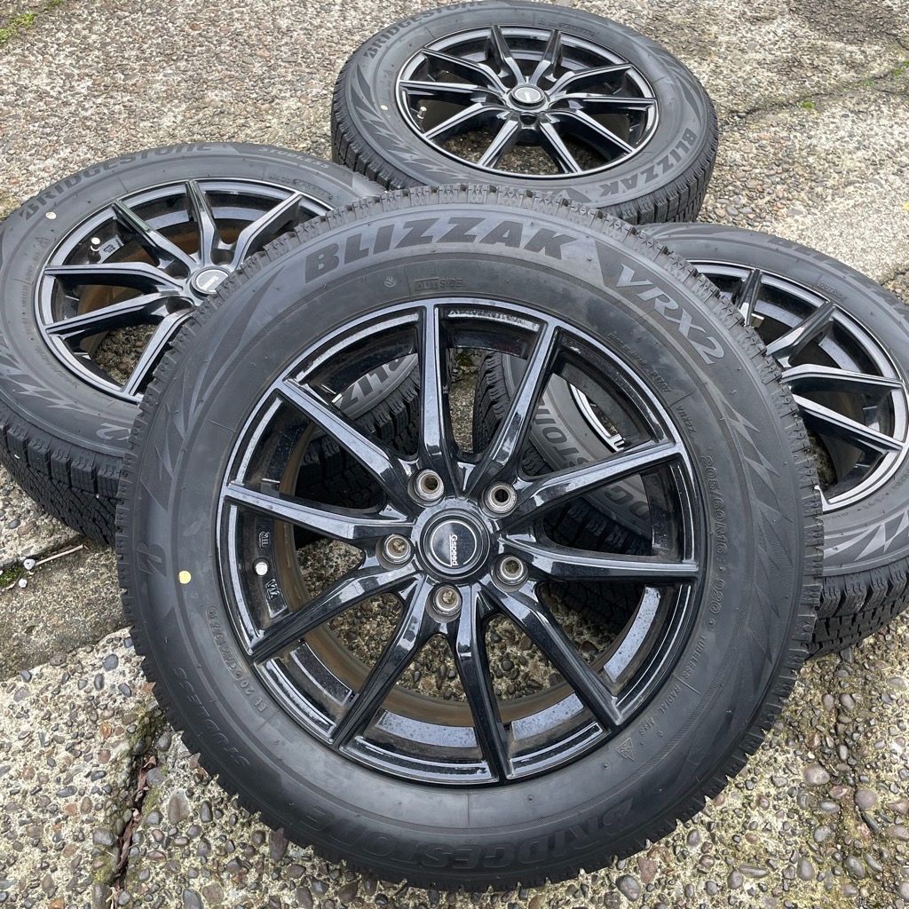 MAZDA 3 ノア ヴォクシー スタッドレスVRX 2 アルミホイール4本セット 205 60 R 16 ブリヂストンVRX