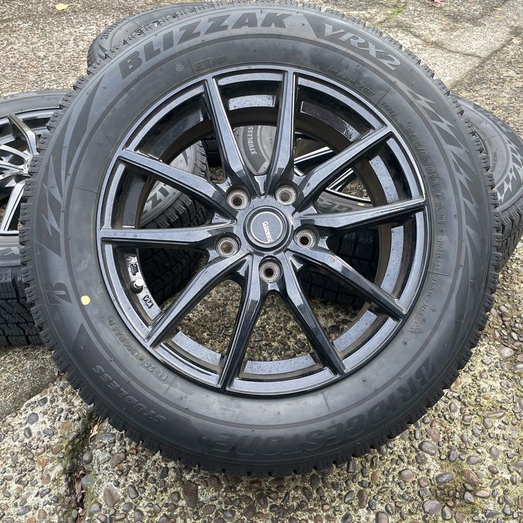 MAZDA 3 ノア ヴォクシー スタッドレスVRX 2 アルミホイール4本セット 205 60 R 16 ブリヂストンVRX