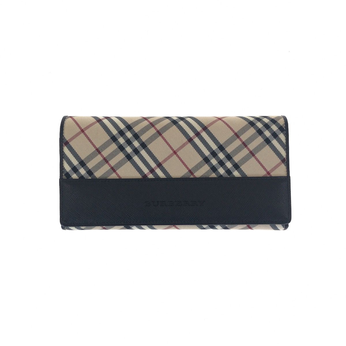 美品 BURBERRY バーバリー チェック柄 ベージュ ブラック シルバー金具