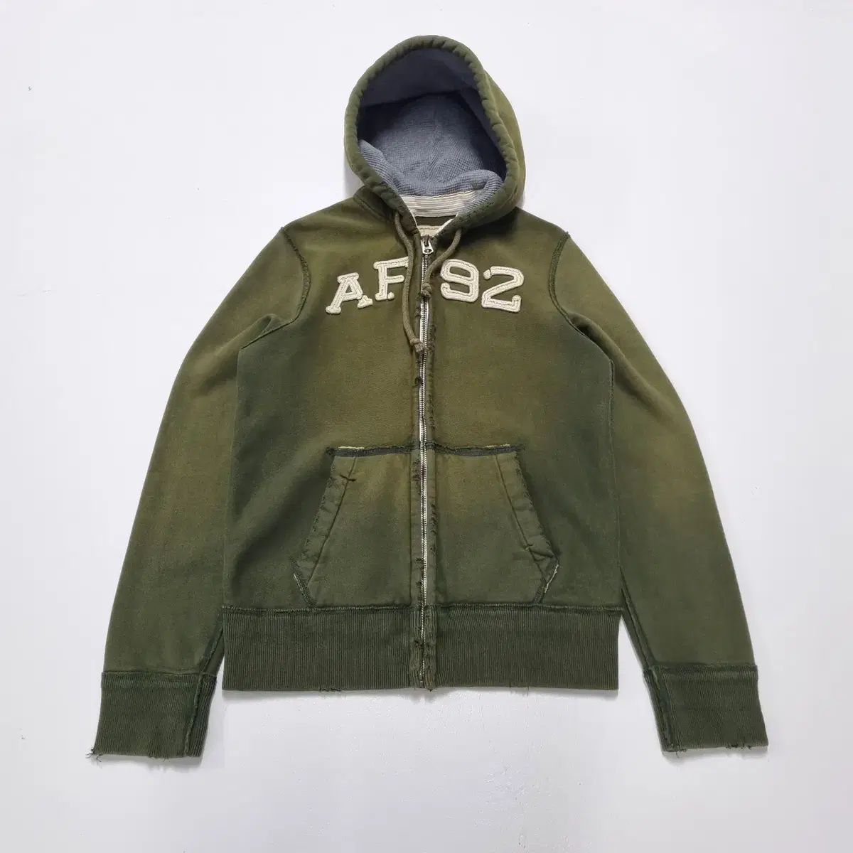 ヴィンテージ Abercrombie アバクロンビー ダメージ サンフェード フーディー - S スクール ストリート