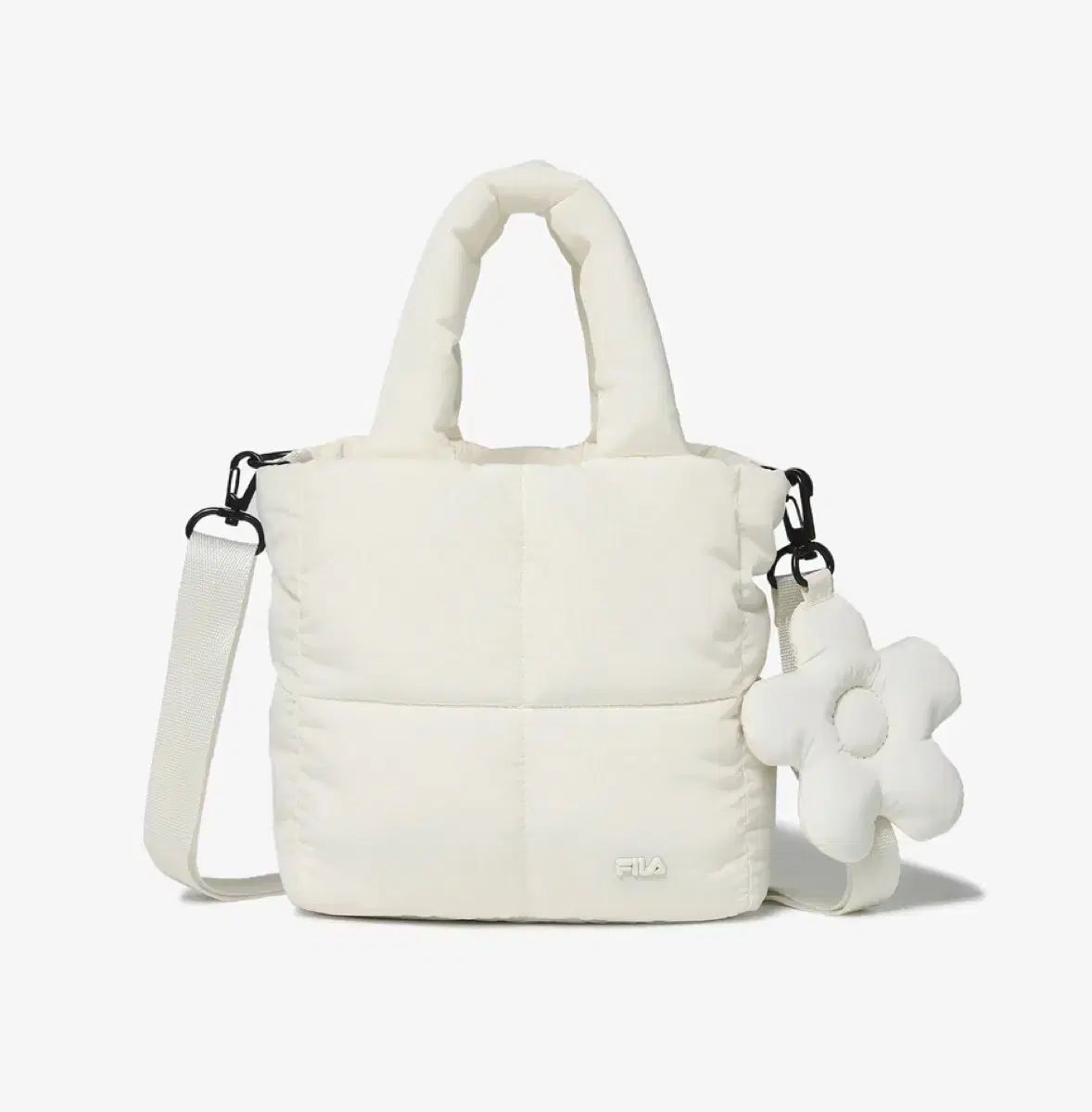 FILA フィラ ハン ソヒ HAN SOHEE 着用 パファー ミニ トートバッグ クリーム