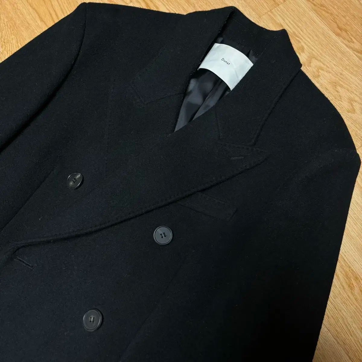 Dunst ダンスト ダブルブレストチェスターコート ブラック Dunst ダンスト ダブルブレストチェスターコート ブラック WEB限定