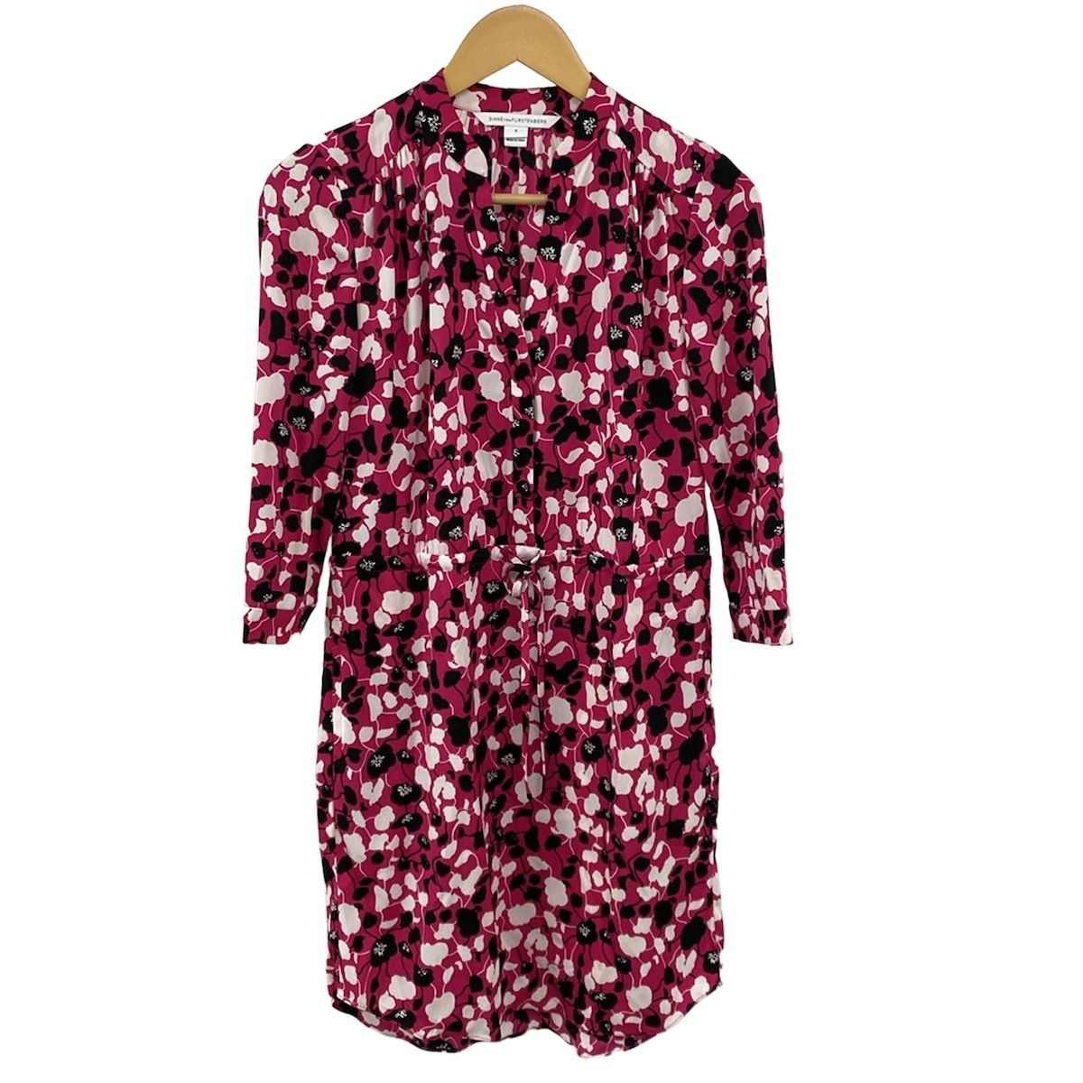 21作新品送料無料US6号ダイアンフォンファステンバーグフローラルワンピース長袖 ダイアン・フォン・ファステンバーグ ワンピース サイズ0 XS