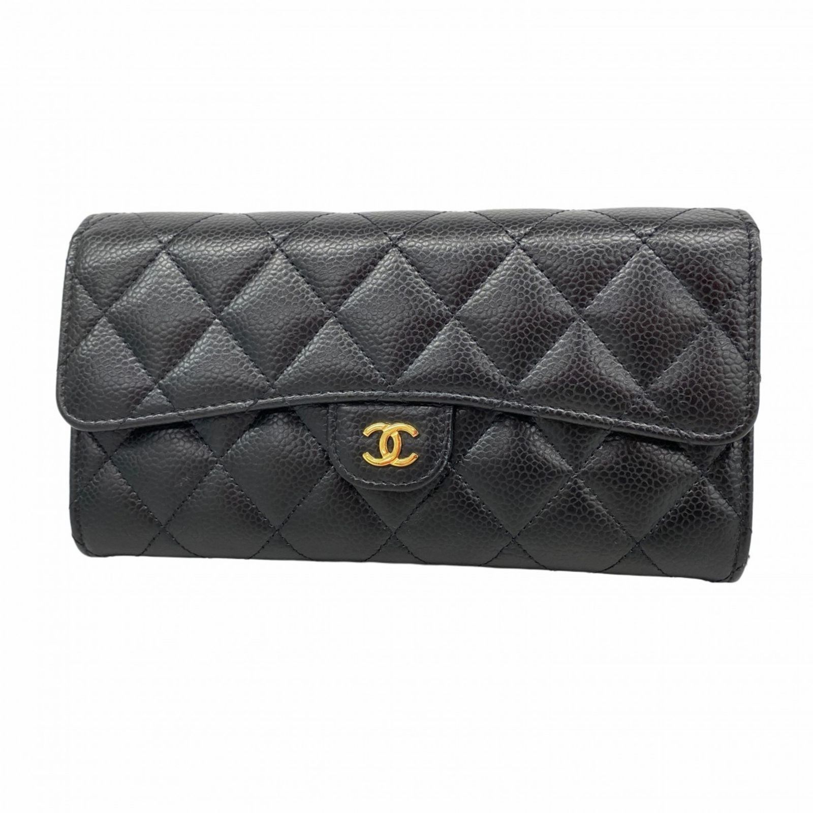 ⭐️美品⭐️シャネル CHANEL 財布 マトラッセ キャビアスキン ブラック シャネル(Chanel) シャネル 長財布 マトラッセ キャビアスキン