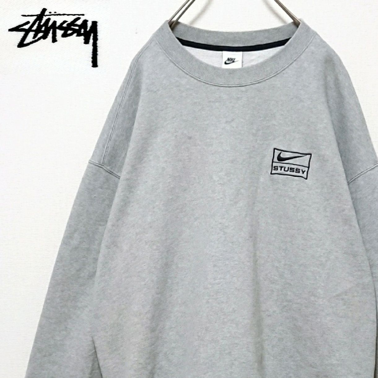 希少 ステューシー ナイキ スウッシュ 刺繍 ロゴ オーバーサイズ