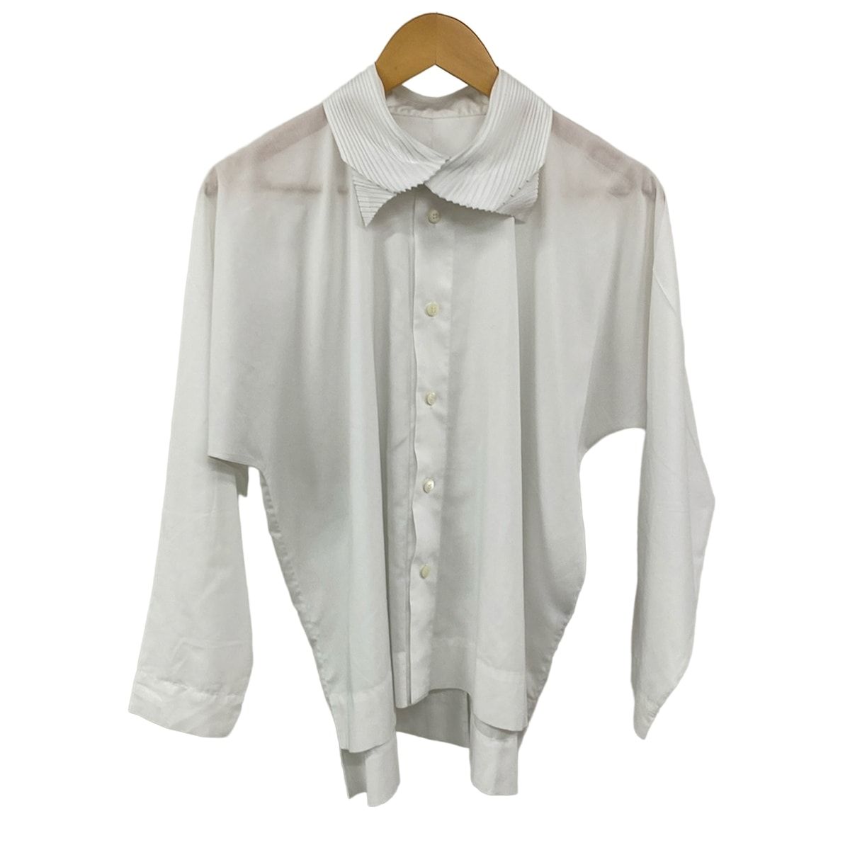 イッセイミヤケホワイト長袖シャツ デザイン ISSEYMIYAKE(イッセイミヤケ) 長袖シャツ サイズ2 M メンズ - 白