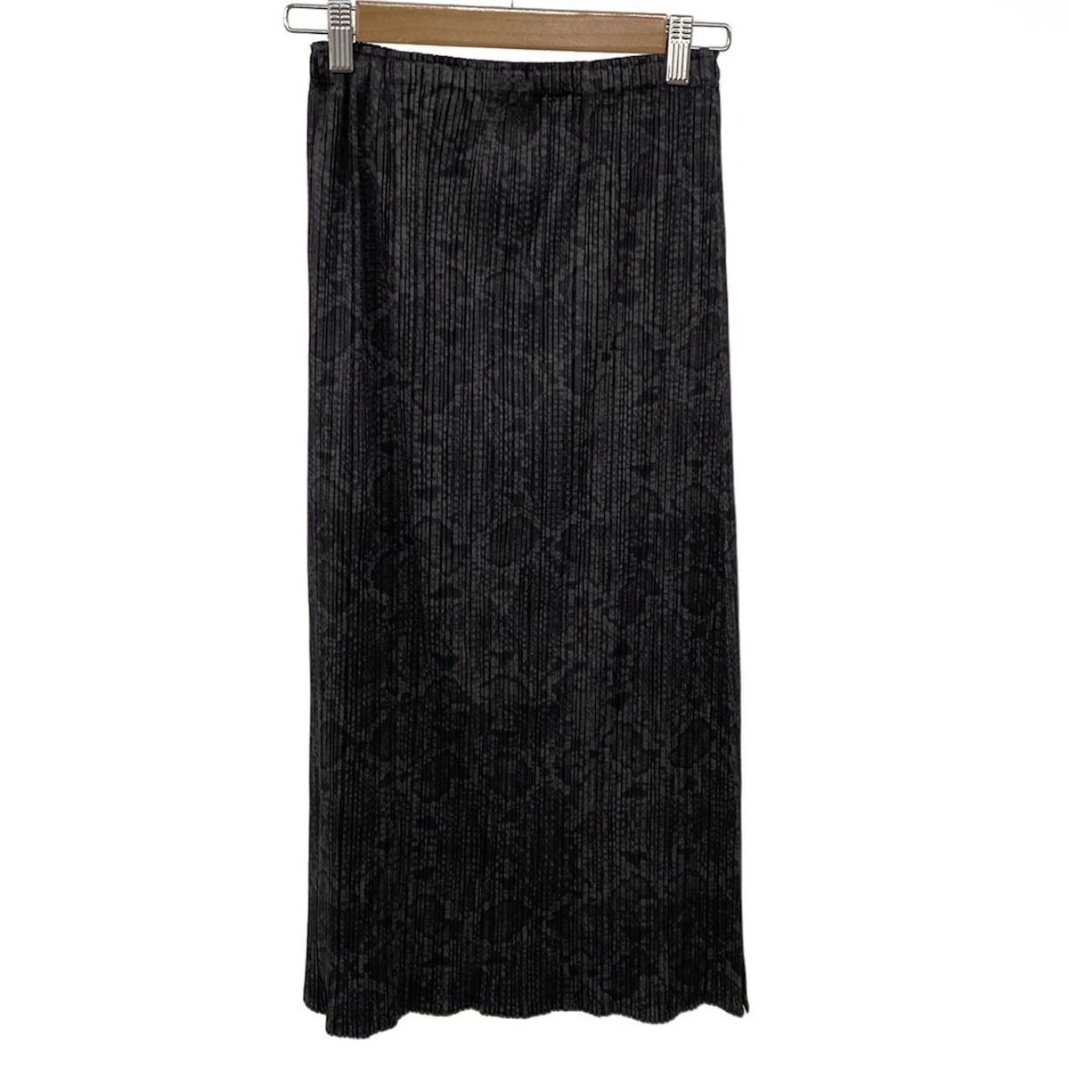 PLEATS PLEASE プリーツプリーズ ロングスカート サイズ1 S レディース - ダークグレー×グレー ウエストゴム