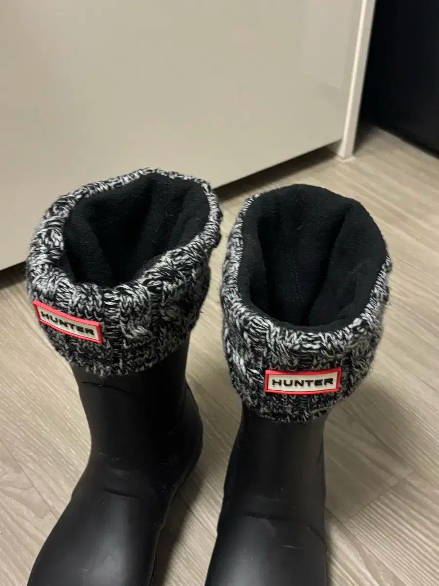 ハンター レインブーツ ブラック ニット カバーソックス 240