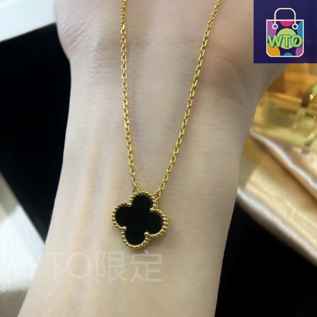 ヴィンテージ アルハンブラ ペンダント、オニキス、ヴァン クリーフ